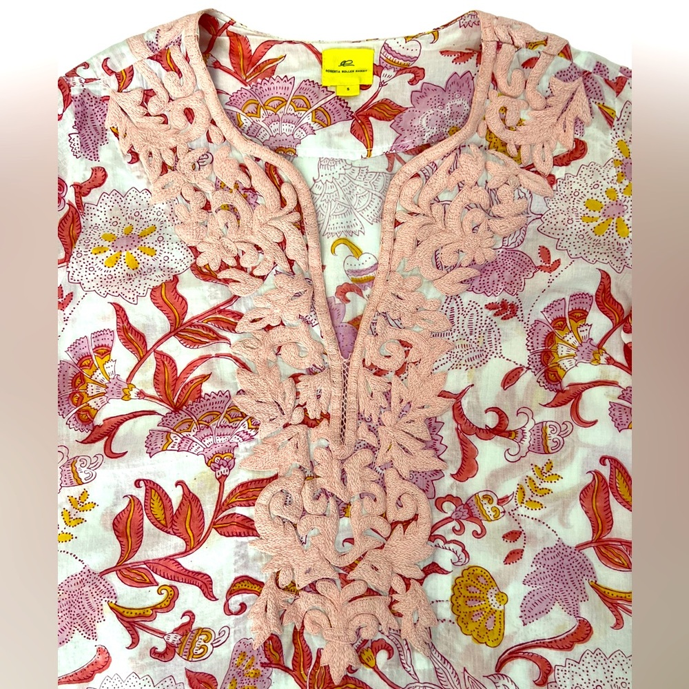 Roberta Roller Rabbit Size Small Embroidered Pink… - image 4